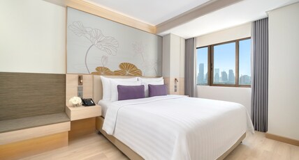 Centre Point Sukhumvit 10 Room Type - One Bedroom Balcony Junior Suite - child breakfast extra cost at THB 265 per night pay at hotel