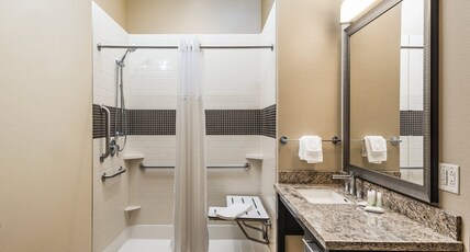 Staybridge Suites Eau Claire - Altoona, an IHG hotel Room Type - 1 Bedroom Suite Communications Accessible Roll Shower Staybridge Suites Eau Claire - Altoona, an IHG hotel Room Type - 1 Bedroom Suite Communications Accessible Roll Shower