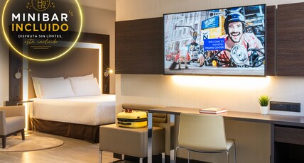 Novotel Madrid Center Room Type - Executive Room with queen-size bed and lounge area Novotel Madrid Center Room Type - Executive Room with queen-size bed and lounge area