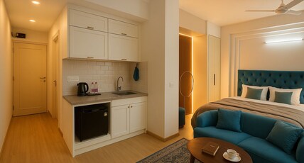 Skystay Lucknow | DLF MyPad Room Type - Bluestone Studio