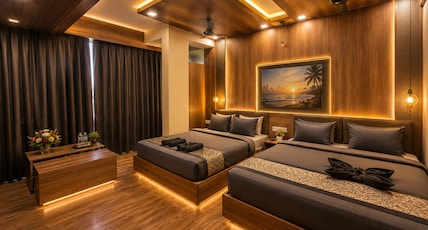 LP RETREAT NEAR SEA BEACH Room Type - Presidential Family Room ( Air Conditioned with 2 Double Beds)