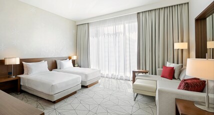 Hyatt Place Dubai Al Rigga. Room Type - Two Twin Beds Pool View (with sofa bed) Hyatt Place Dubai Al Rigga. Room Type - Two Twin Beds Pool View (with sofa bed)