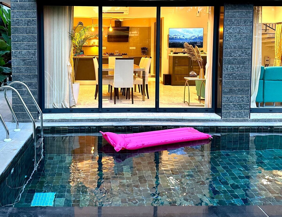 Kasu Zama | Luxury 4BR Private Pool Villa, 10 Min to Vagator Beach - Tap to explore photos