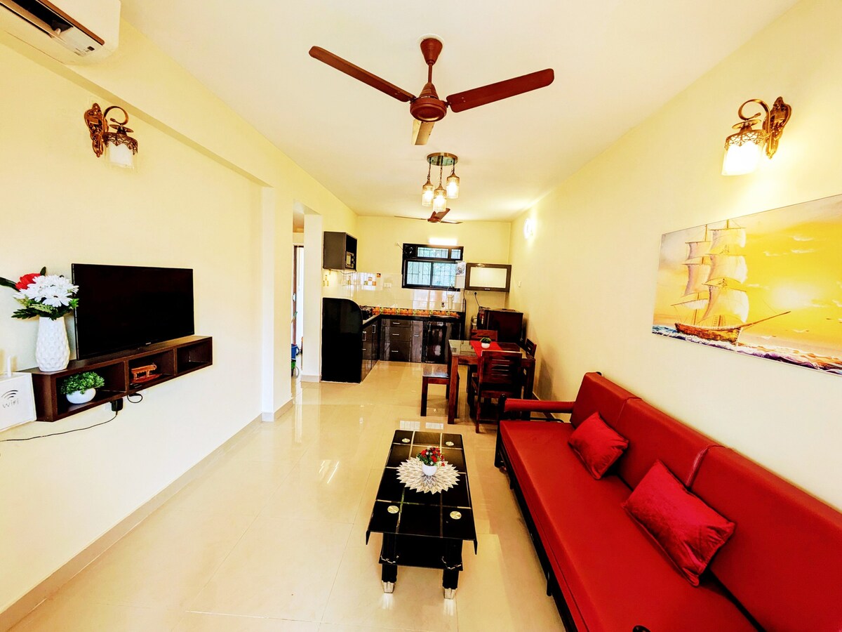 Moon Bliss 1BHK with Pool, 5 min walk to Colva Beach - Tap to explore photos