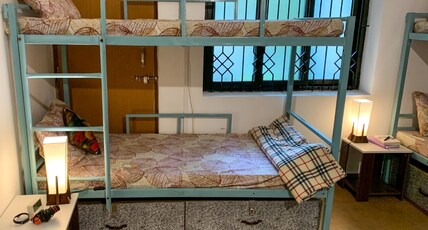 Rootsvilla Vagator- Longstays and coworking Hostel Room Type - PALM- 1 Bed in 6-Bunk Bed mixed Dorm|AC | Shared outside Bathroom |